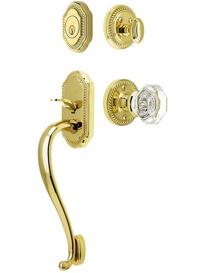 Newport Entry Lock Set in PVD Finish with Chambord Knob and
